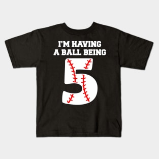 Kids 5 Year Old Baseball 5th Birthday Kids T-Shirt